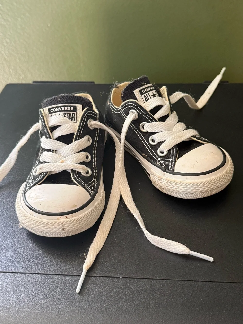 Converse Kids Black and White Low Top Sneakers